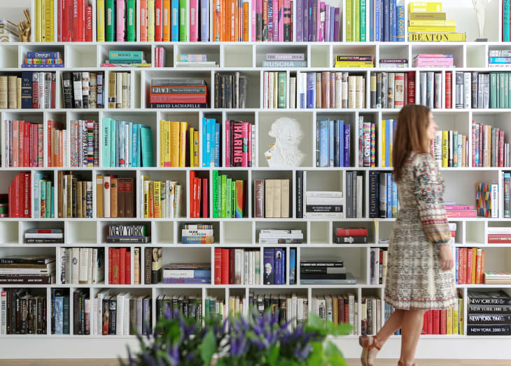 Colorful bookshelf by The Novogratz