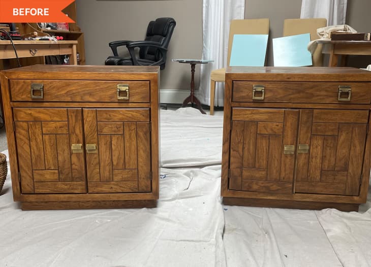 Navy Nightstand Redo - Before and After Photos | Apartment Therapy