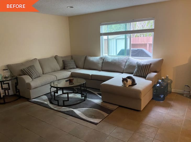 beige sectional couch