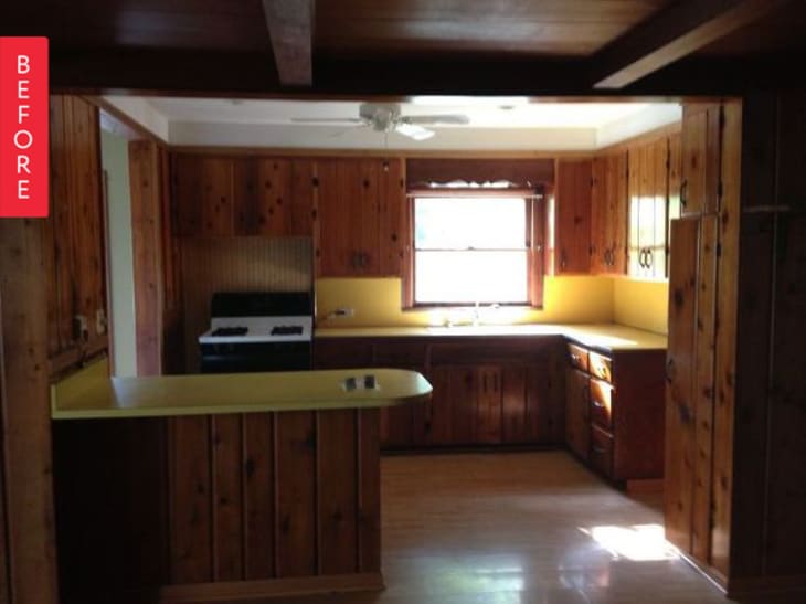 Before & After Lumberjack Kitchen Gets Farmhouse Makeover Apartment