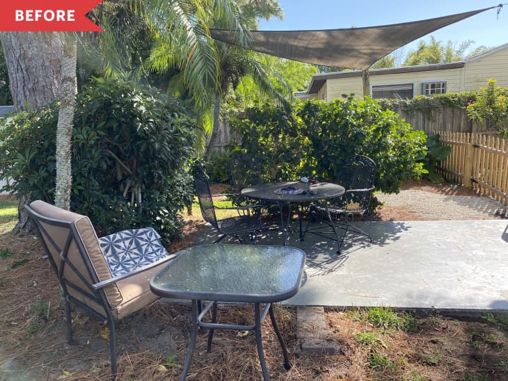 Before: plain gray patio