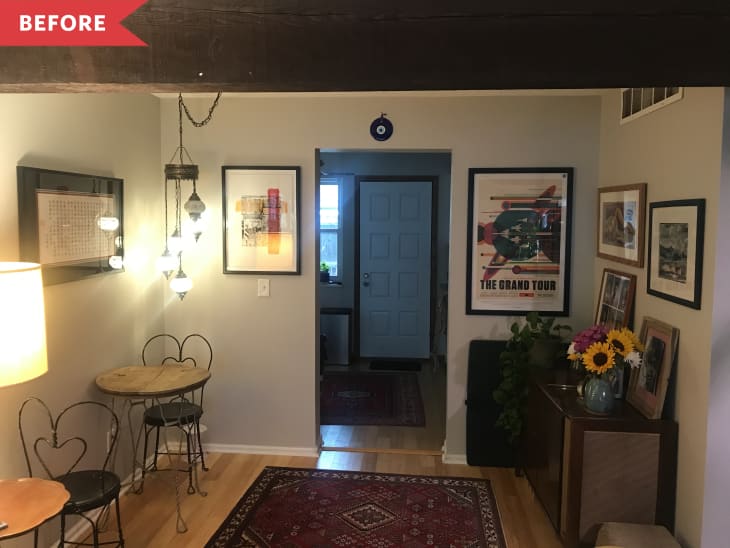 Before: Living room with gray walls