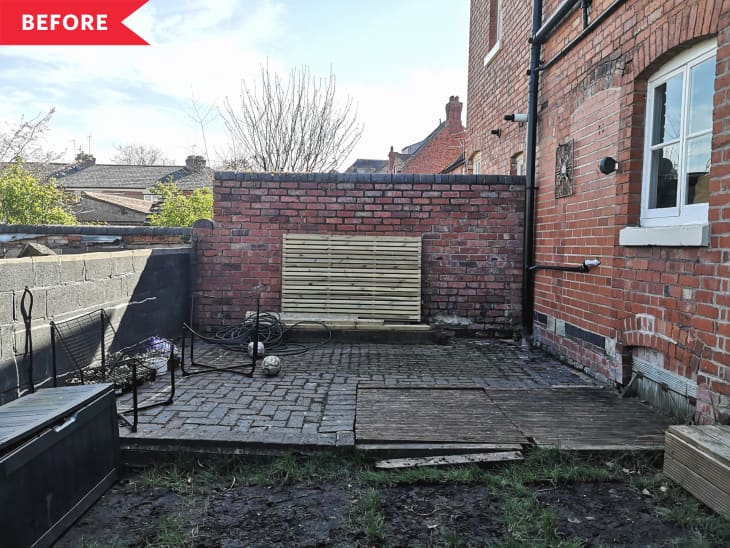 Before: An empty patio area