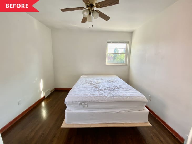 Before: empty bedroom with white walls