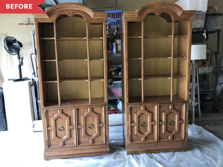 An old TV stand turned nursery book storage - Green With Decor