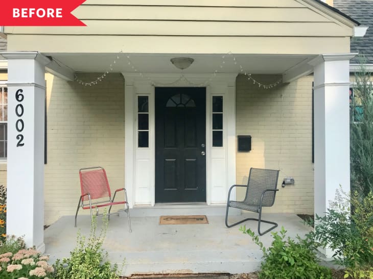 black front door white pillars