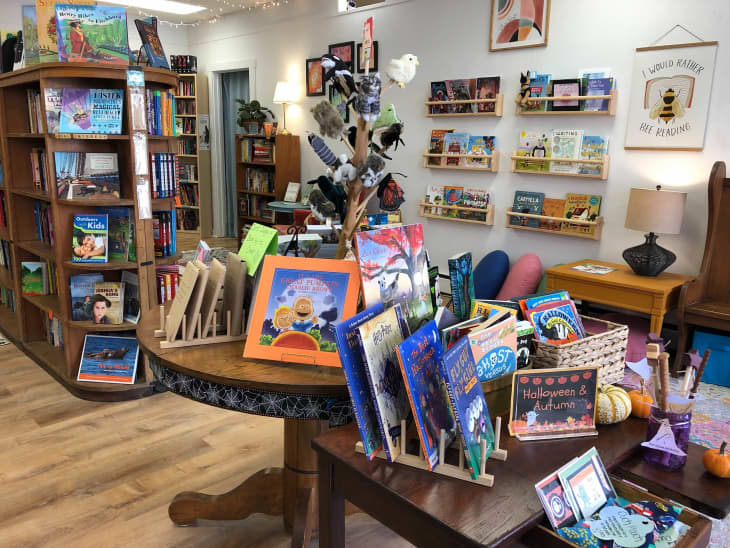 Interior of children's bookstore, with picture books on display