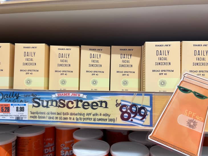 Trader Joe's Sunscreen in package in store.