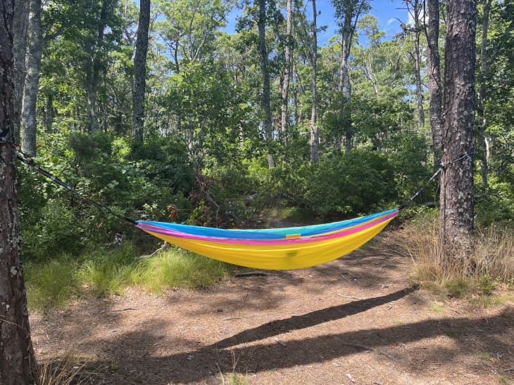 This handy under-desk hammock is the perfect way to nap at work