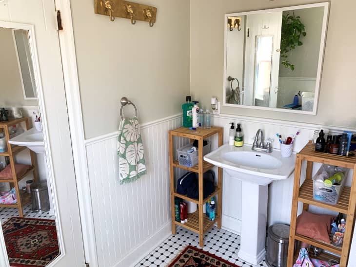 Organize It All 3 Tier Bamboo Bathroom Corner Storage Shelf