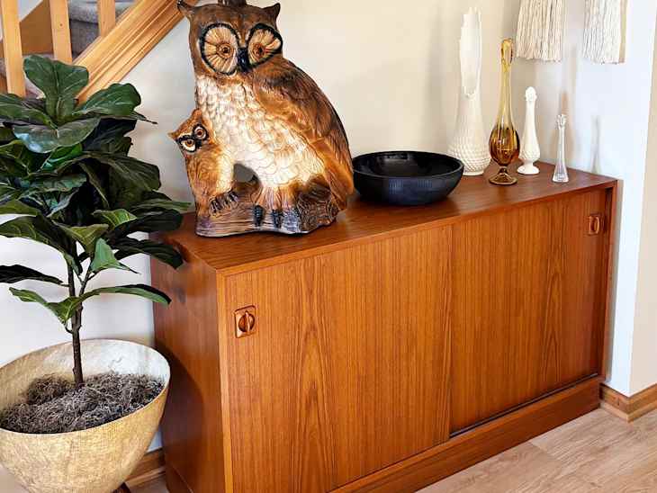 Vintage credenza in dining room.