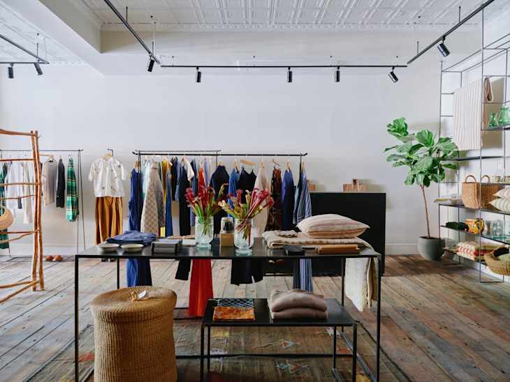 Toast interior shot of Brooklyn store with clothing and homewares displayed