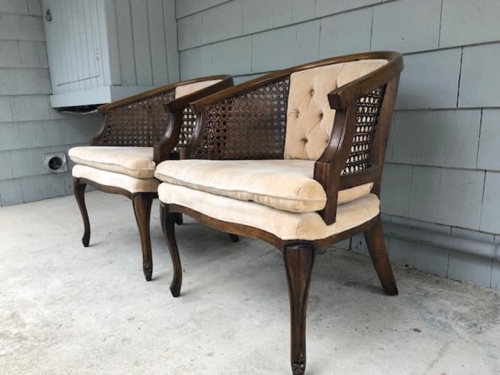 Vintage cane online sofa