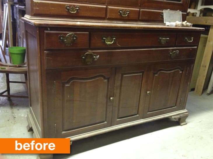 Before & After From Heavy Hutch to Modern Kitchen Island Apartment