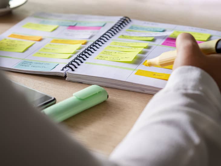 Organizing with a Yearly Color Coded Calendar and Clear Transparent Shelf  Paper