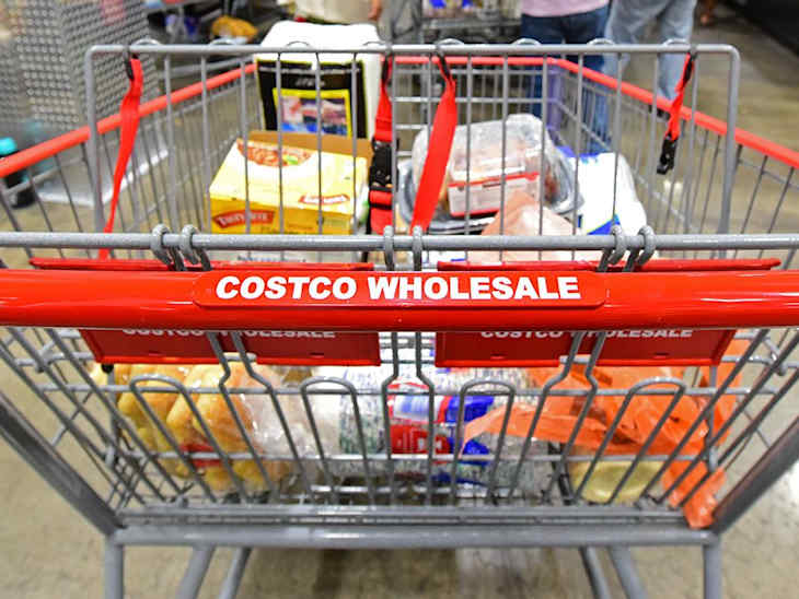 NEW YORK CITY - SEPTEMBER 30 2017: Costco stores joined other national retailers in offering an emergency survival kit for $1000.00 with supplies set to last up to 25 years. Interior of Brooklyn Costco