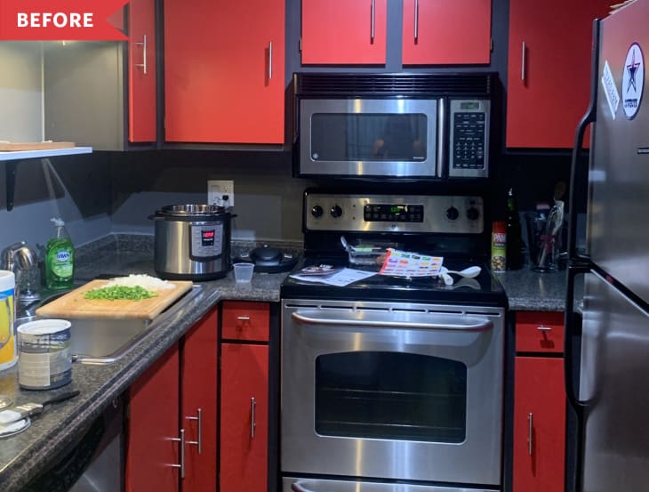 All-Red Kitchen Transformed With Paint | Apartment Therapy