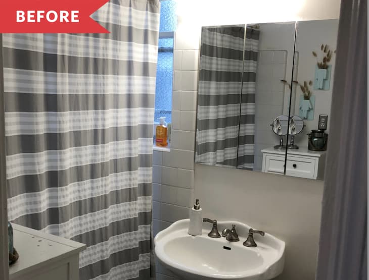 striped bathroom shower curtain