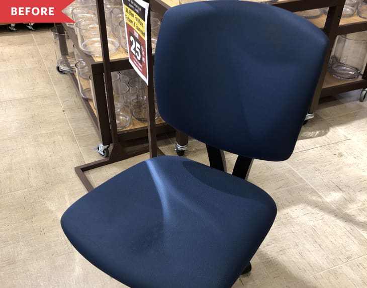 Before: Standard blue office chair