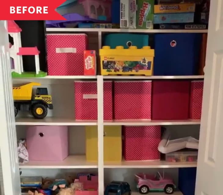 Before After A Kids Toy Closet Made Over for 100 Apartment