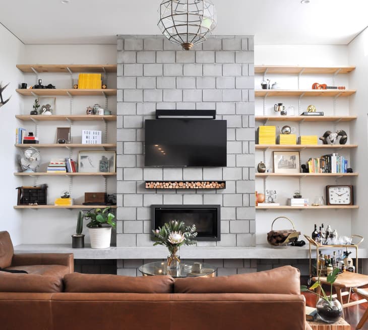 What s the Correct TV Height Above Your Fireplace Apartment Therapy