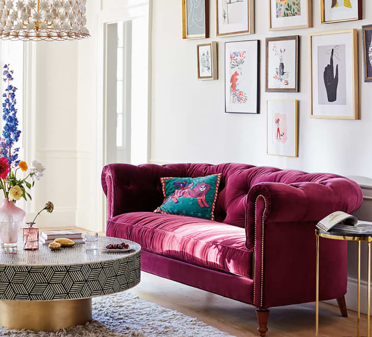 Anthropologie outlet pink couch