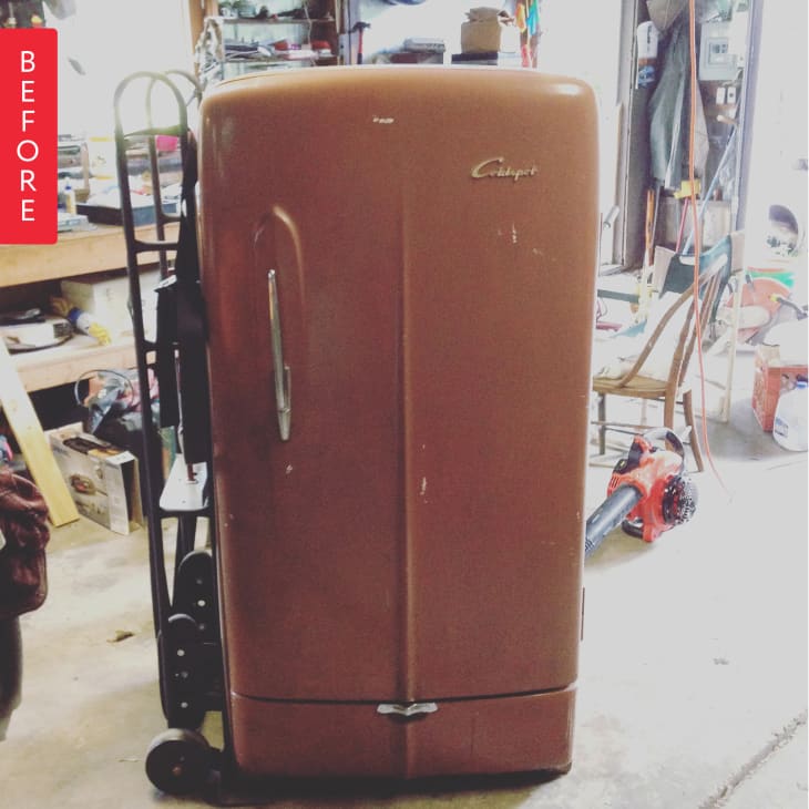 Before & After: Vintage Repainted Refrigerator