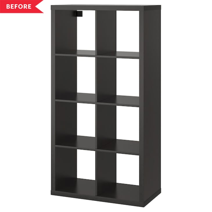 IKEA KALLAX eight-cube shelf in brown-black