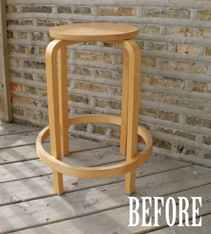 DIY Stool with Wood Burned Design