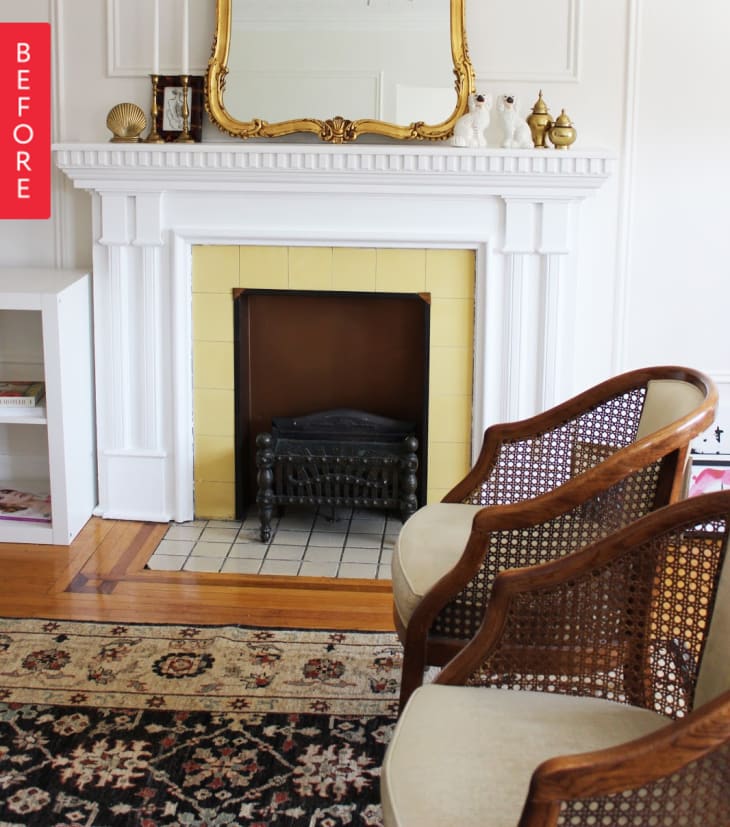 A RenterFriendly Living Room Fireplace Makeover Apartment Therapy