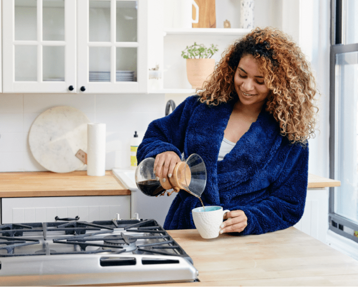 Weighted shop blanket robe
