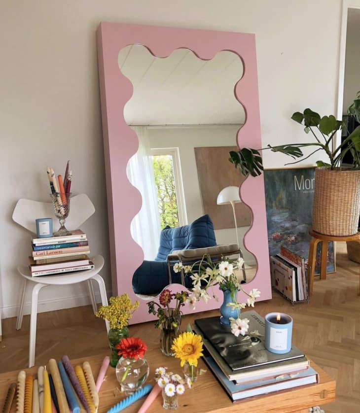 Gustaf Westman Pink Wavy Curved Mirror