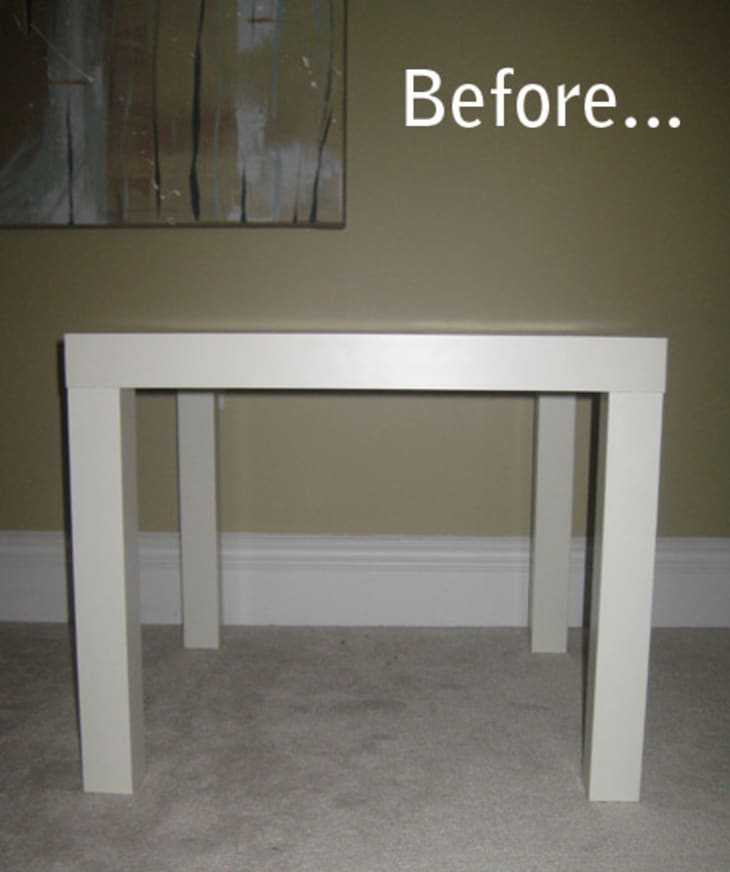 Before After IKEA LACK Side Table Ottoman Apartment Therapy