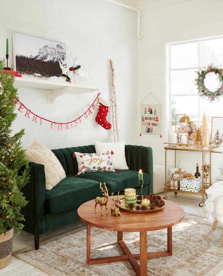 Living room decorated with Target holiday finds