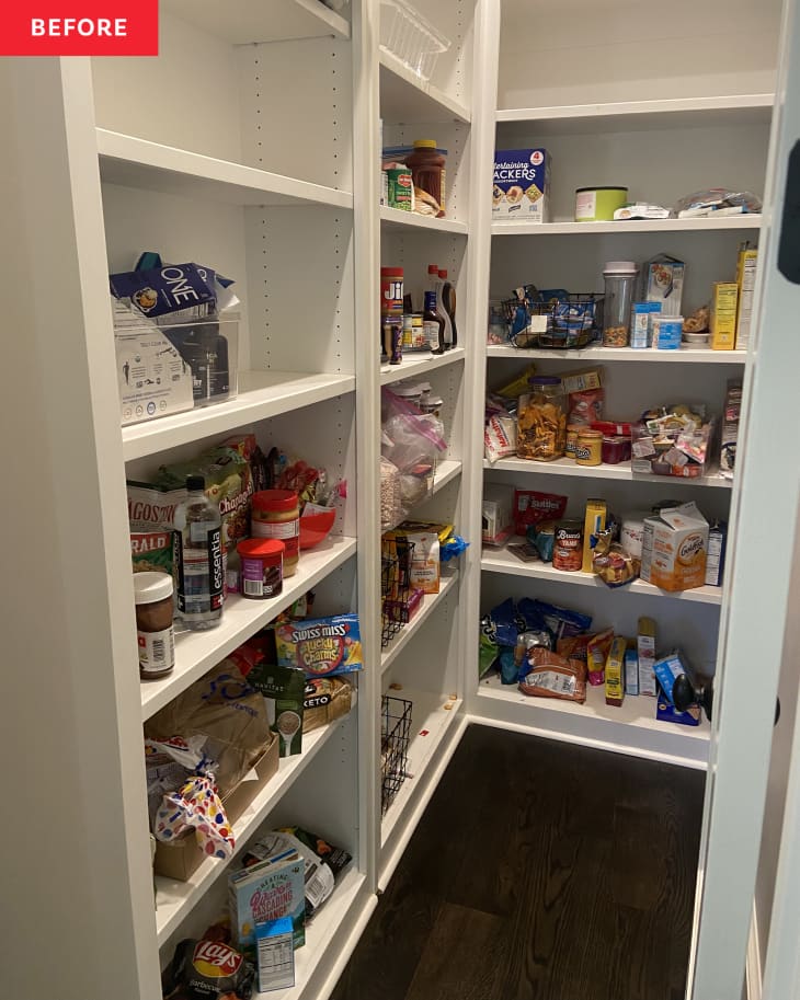 Before: floor to ceiling pantry shelves