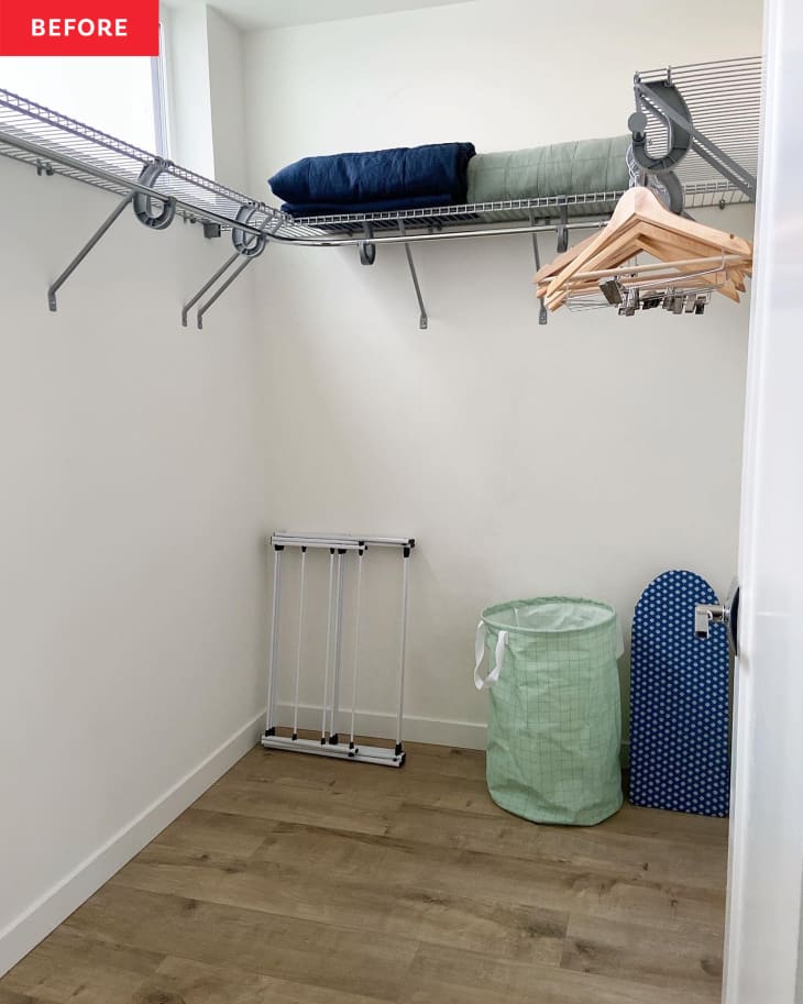 Bare closet before adding organizing systems.