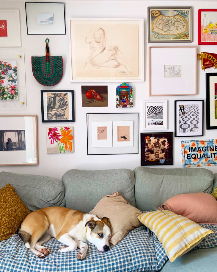 How to Accent Your Gallery Wall Art With Mirrors, Lights & More