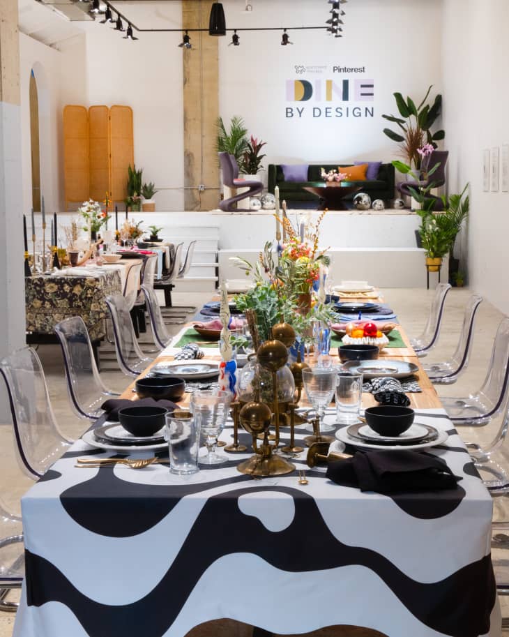 Tablescapes from the front of Dine by Design, Apartment Therapy's event in partnership with Pinterest