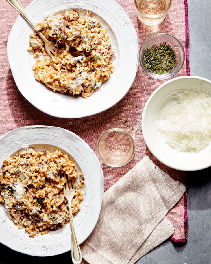 Roasted Mixed Mushroom and Garlic Farrotto Kitchn