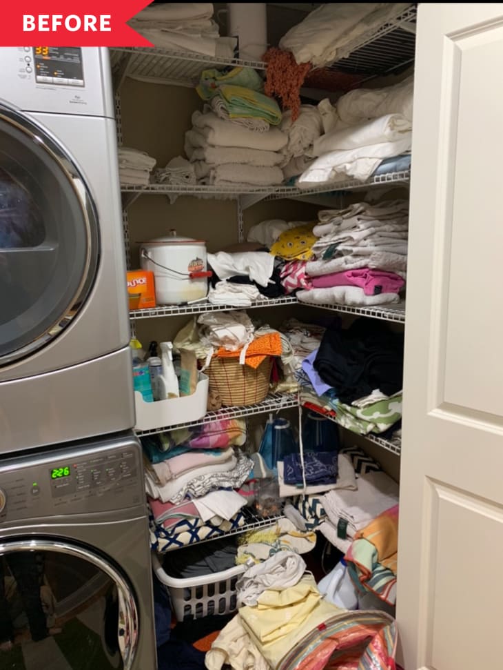 Before and After: A Laundry Closet Gets an Organizational Makeover ...