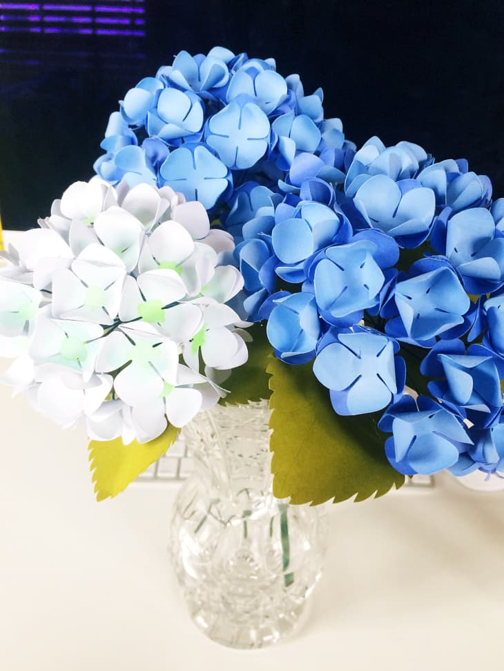 DIY Blue and White Paper Flower Bouquet