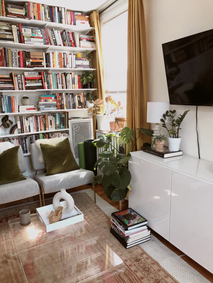 Wall mounted outlet library shelving