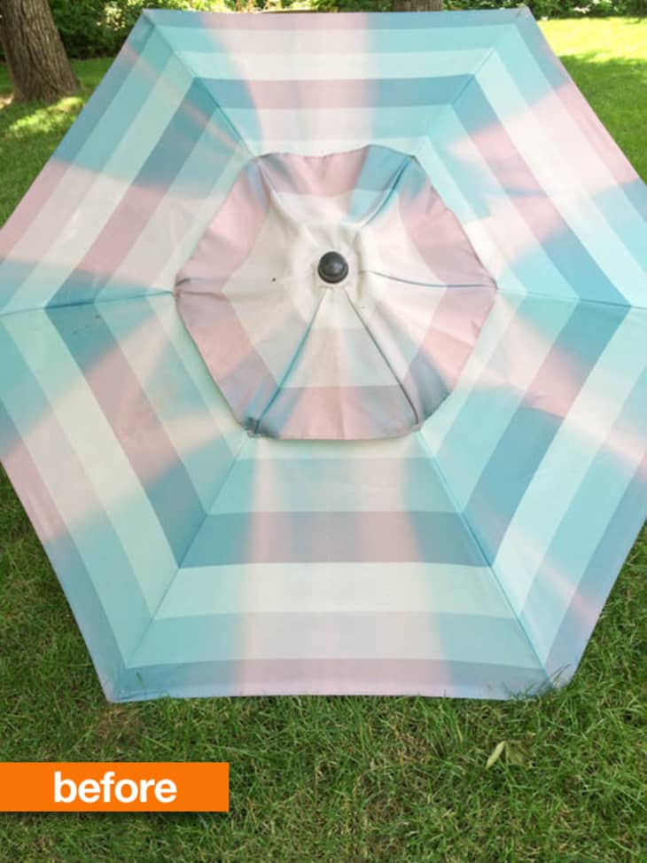 Before & After Faded Outdoor Umbrella Sees The Light of Day