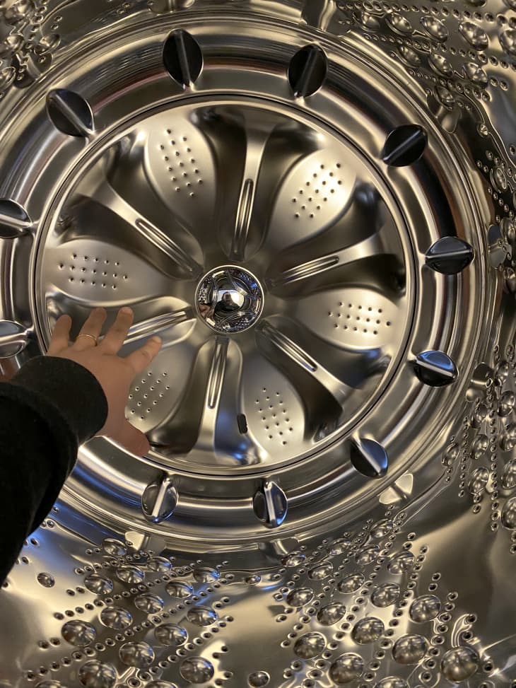 LG washing machine interior close up