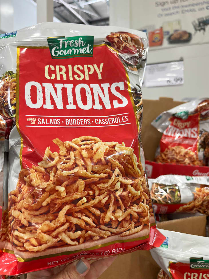 Crispy onion in package.