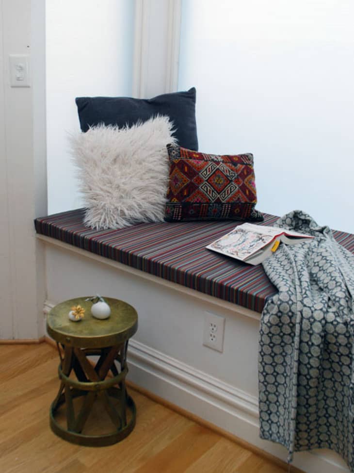 DIY Bench Cushion & Pillows - No Sewing Required!