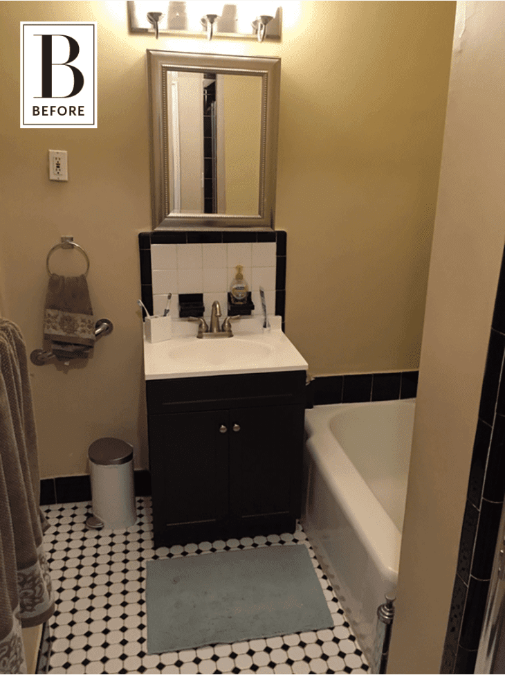 Before After A Beige Bathroom Gets a Dose of Color Apartment