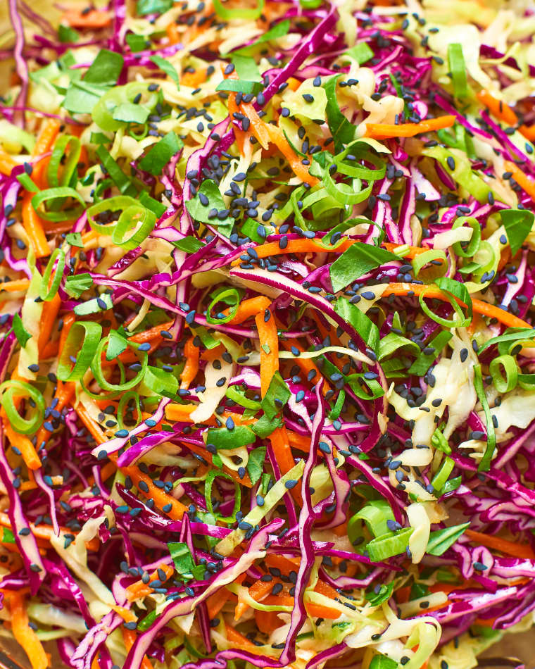 Easy Sesame Ginger Slaw–Cabbage Recipes