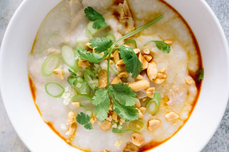 Slow Cooker Ginger Chicken Congee Kitchn yummyumm in a pinch