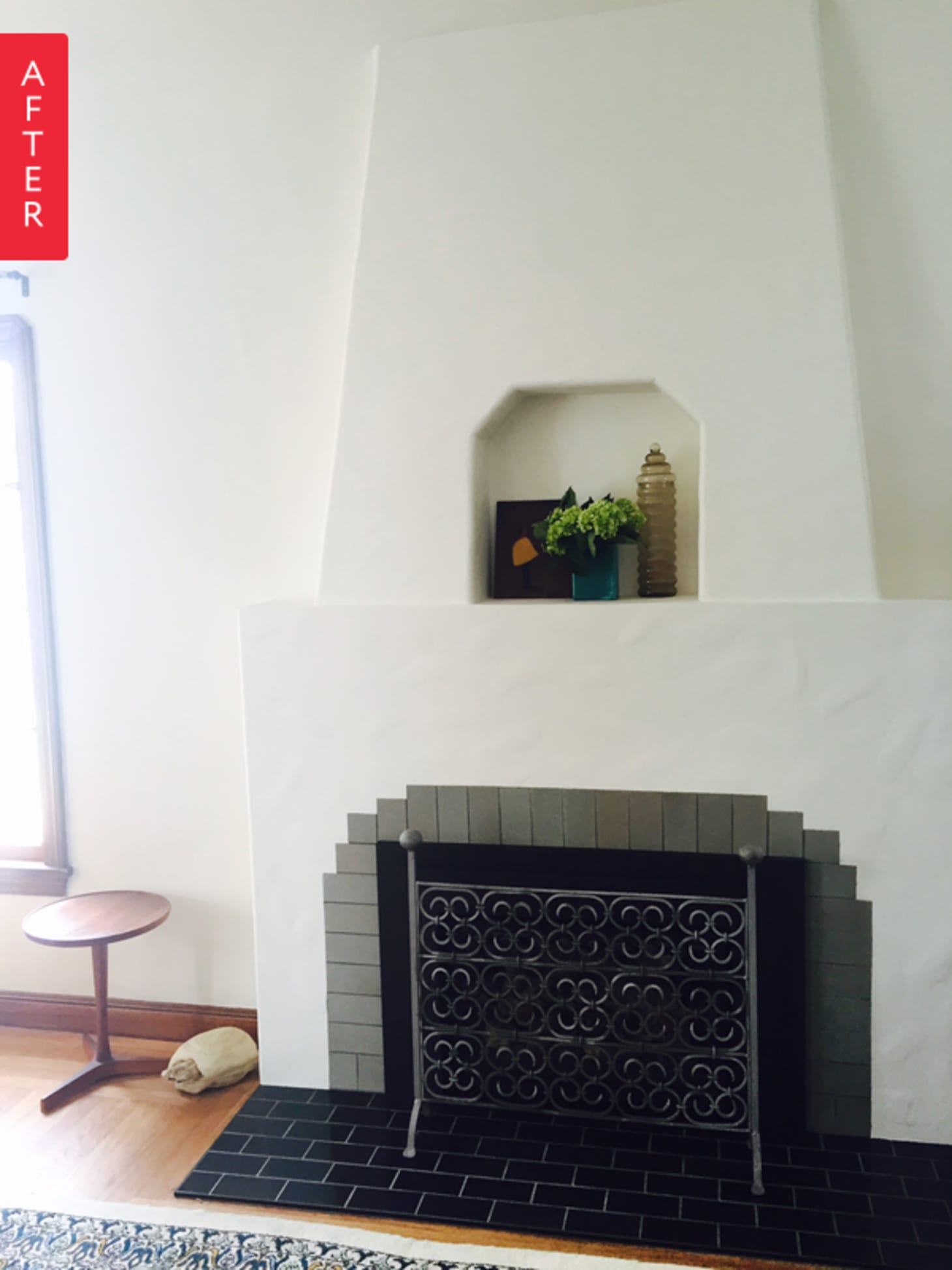 Before After Fireplace Gets A Spanish Style Restoration